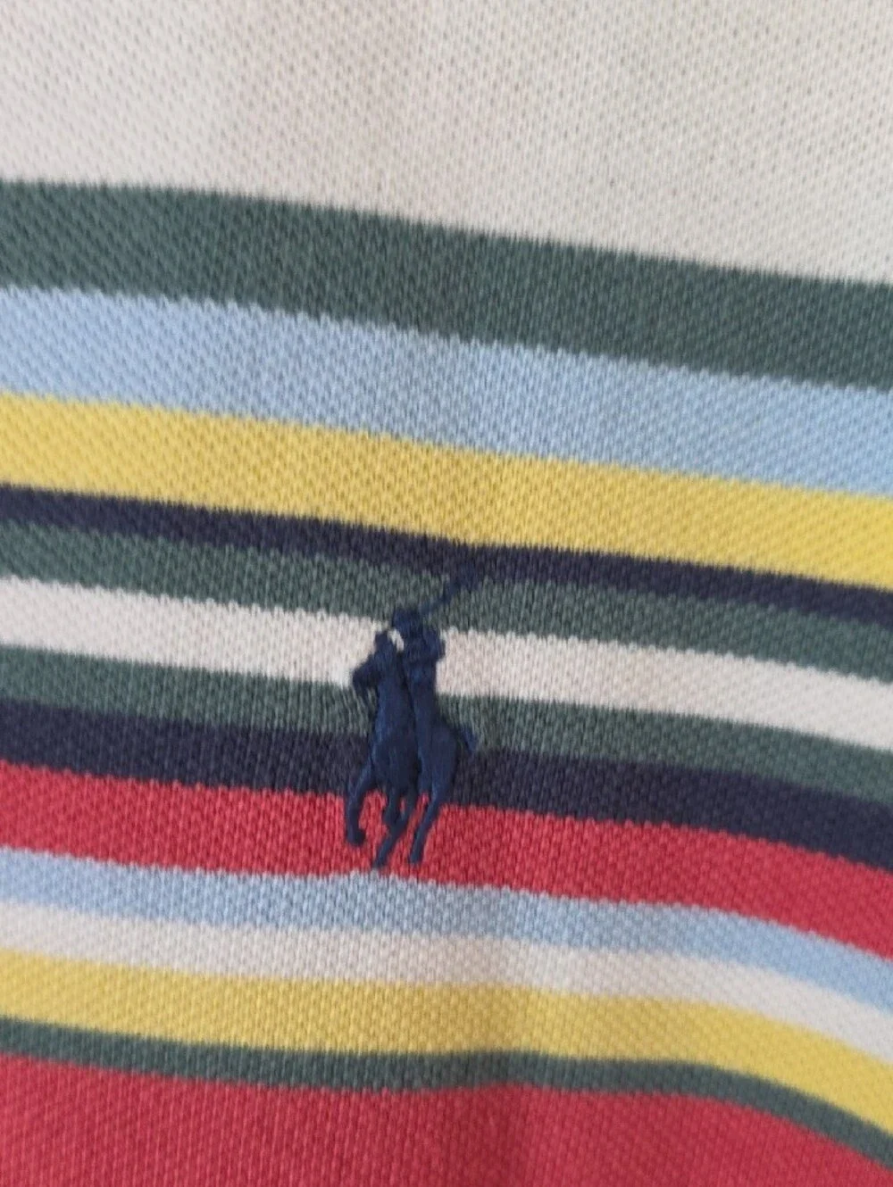 Y2k Vintage Polo by Ralph Lauren Coral Striped Men’s Polo 100% Cotton XL